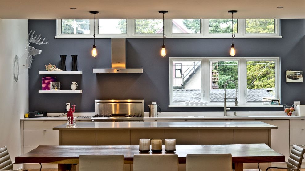 Valspar Colors for a Modern Kitchen with a Edison Bulbs and Mango Design Co by Mango Design Co