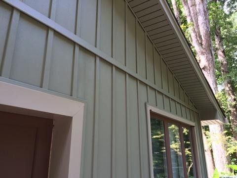 Vanguard Charlotte Nc for a Transitional Spaces with a Vertical Board Batten Siding Replacement and Exterior Home Transformation in Statesville, Nc, by Belk Builders by Belk Builders
