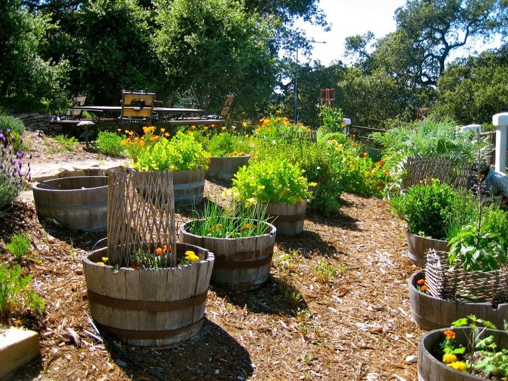 Vegetable Garden Planner for a Rustic Landscape with a Mulch and Varian Ranch Estate by Landsystems & Associates