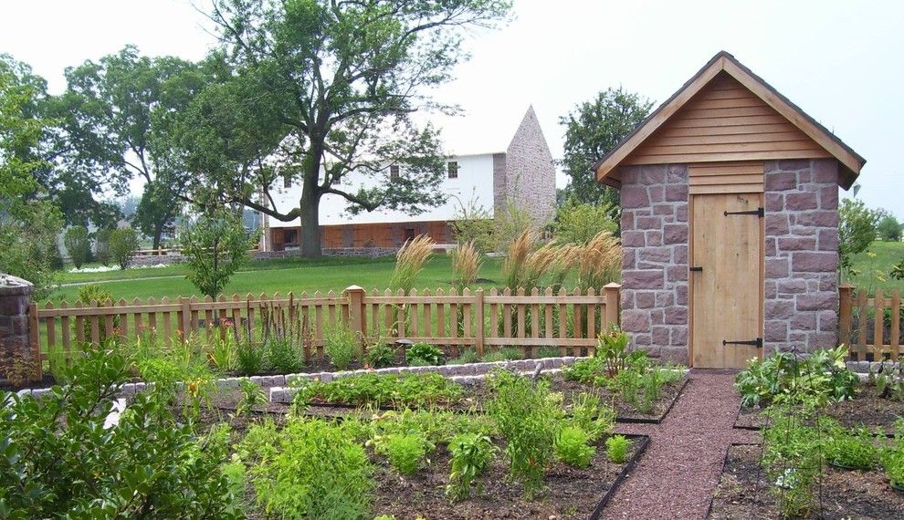 Vegetable Garden Planner for a Traditional Landscape with a Tool Shed and 2009 Ale: Fichthorn Residence by Pennsylvania Landscape & Nursery Association