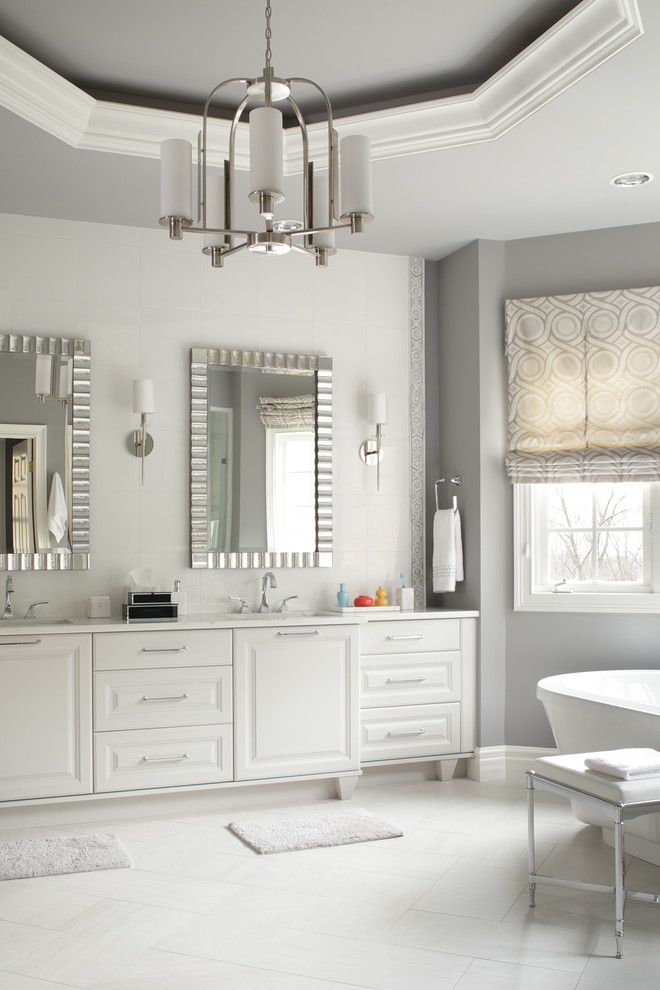 Venetian Nj for a Traditional Bathroom with a Sharon Sherman and Shades of Gray Master Bath by Thyme & Place Design Llc