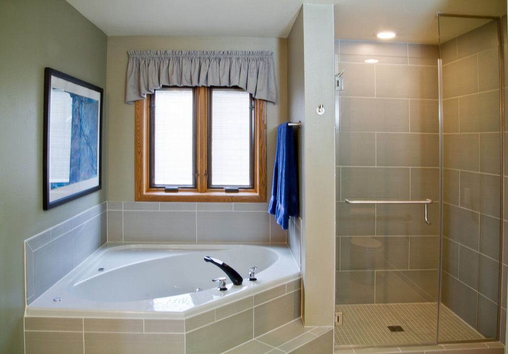 Verona Walk for a Transitional Bathroom with a Master Bathroom Design and Bathroom Remodel in Verona, Wi by Dc Interiors & Renovations