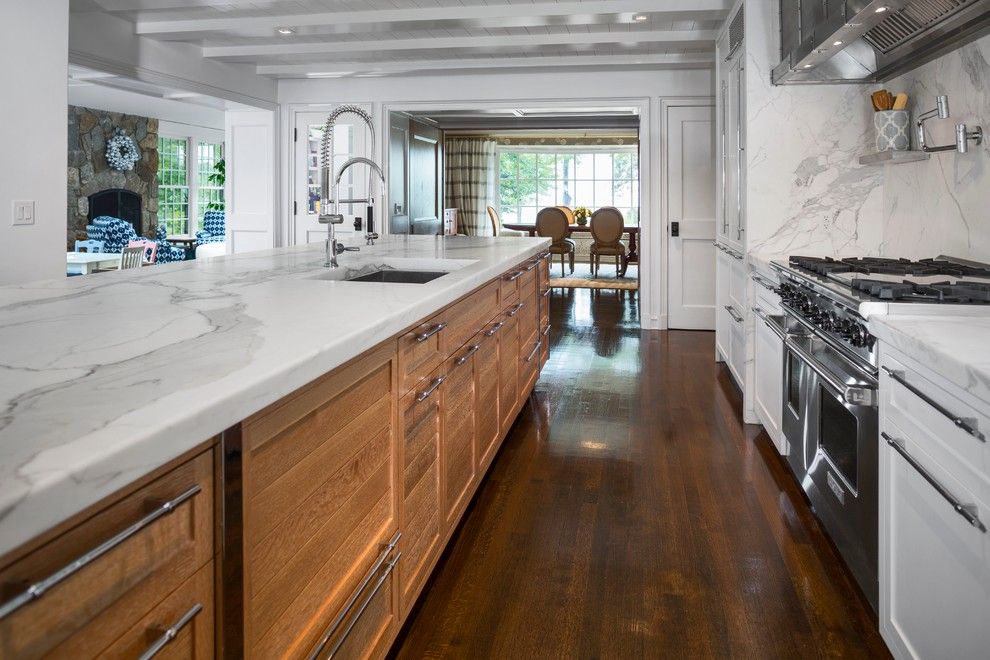 Vigo Industries for a Modern Kitchen with a Stainless Steel Sink and Water View Darien, Ct by Vicente Burin Architects