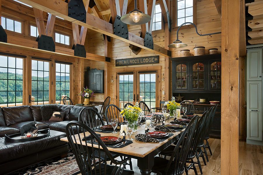 Wade Jurney Homes for a Rustic Dining Room with a Quality and Log Homes & Cabins   Coventry Log Homes   the Bear Rock by Coventry Log Homes