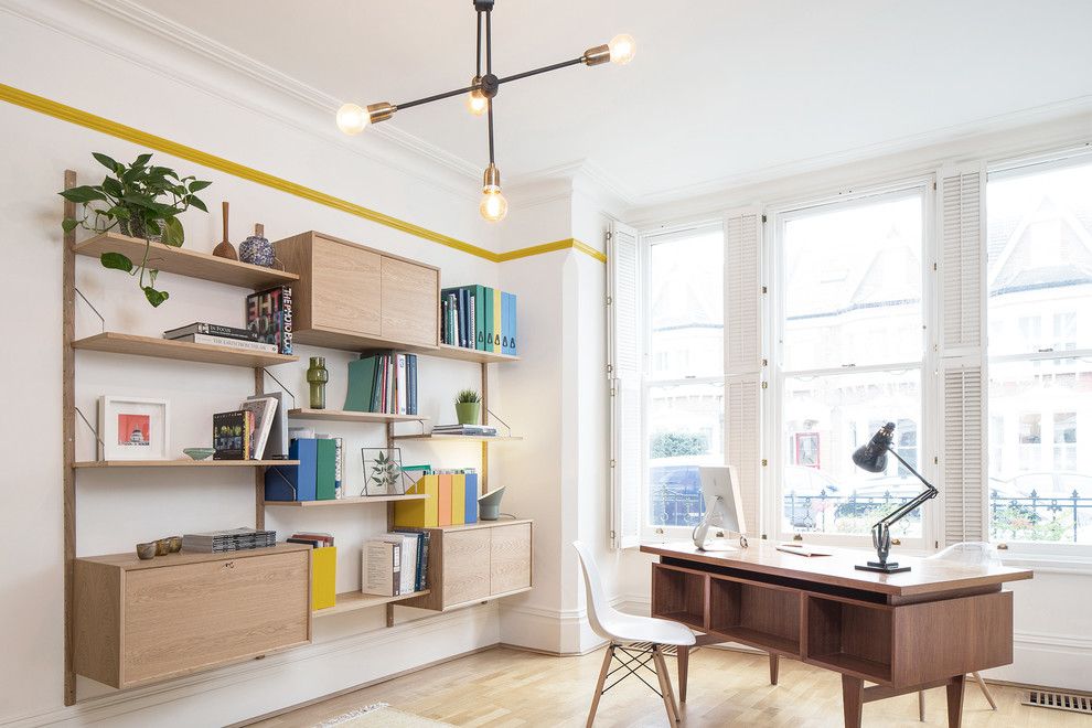 Wade Jurney Homes for a Scandinavian Home Office with a Home Office Storage and Elmwood Road by Yam Studios