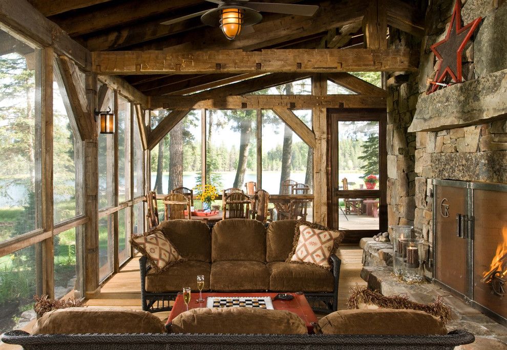 Waller Rustic Furniture for a Rustic Porch with a Patio Furniture and Heritage Cabin by Rmt Architects