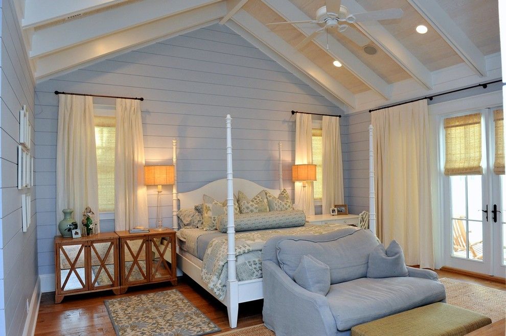 Watercolors Florida for a Beach Style Bedroom with a Four Poster Bed and a Residence in Watercolor, Florida 2 by Christ & Associates, Architects & Planners