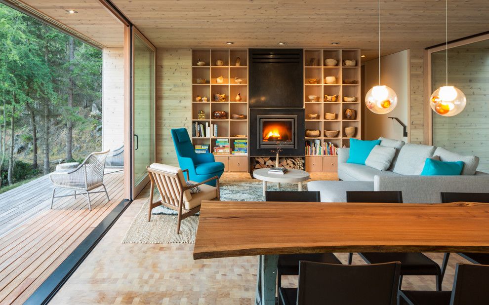 Weather Woodinville Wa for a Contemporary Living Room with a Deck and Lone Madrone Retreat by Heliotrope Architects