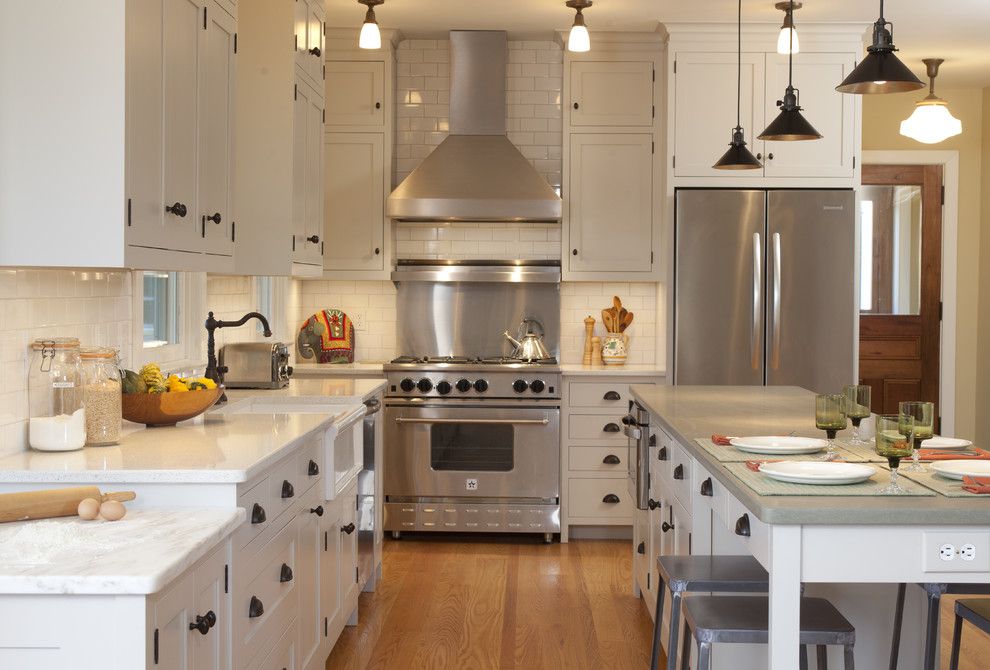 Weathering Steel for a Traditional Kitchen with a Range and Trish Namm by Trish Namm, Allied Asid   Kent Kitchen Works