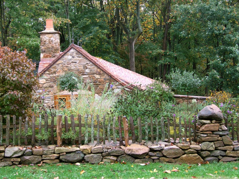 West Chester Lawn and Garden for a Rustic Exterior with a Clay Tile Roof and Hobbit House by Archer & Buchanan Architecture, Ltd.