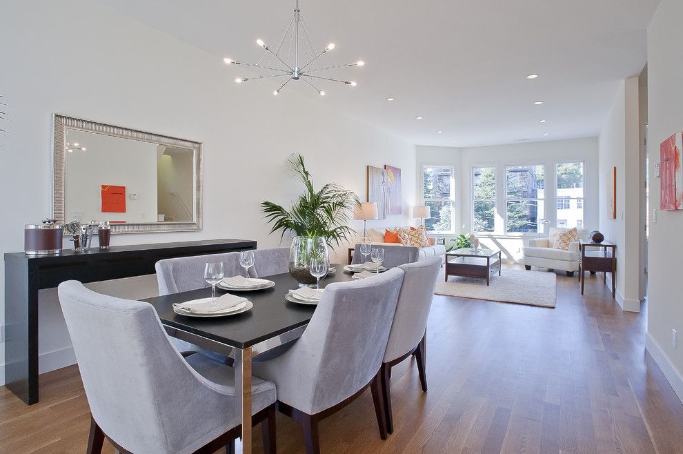 West Elm Emeryville for a Transitional Dining Room with a Seating Area and Designed to Sell by Nicole Garcia Design, Inc.