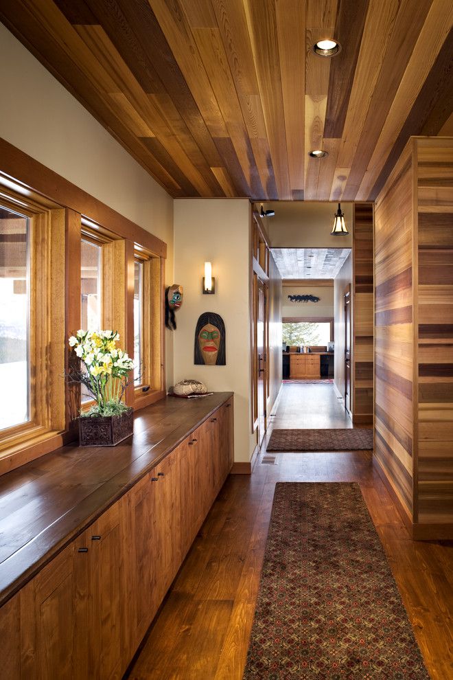 Westec for a Eclectic Hall with a Wood Flooring and Hallway by Hendricks Architecture