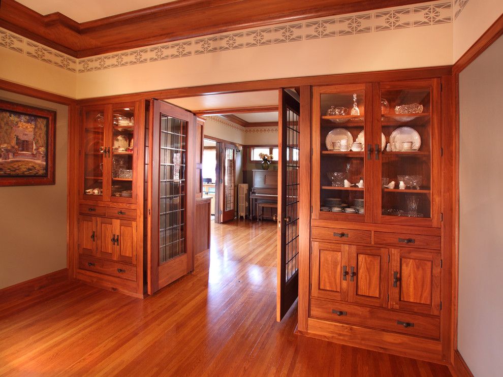 Westwind Homes for a Craftsman Dining Room with a Oak Floor and 1926 Elmslie Home Renovation by Westwind Woodworkers Inc.