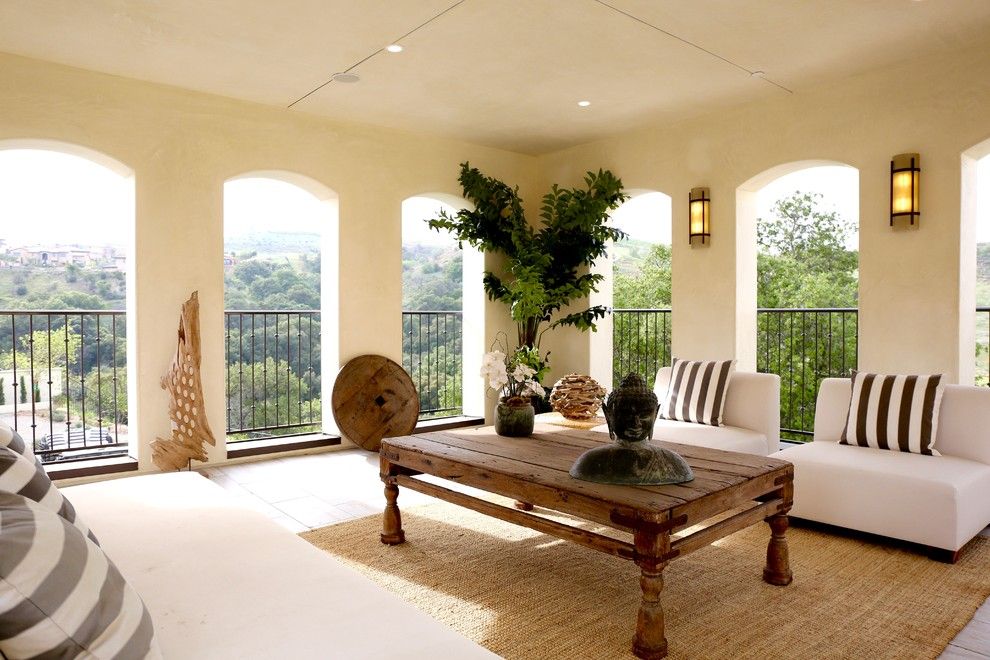 What is a Chiver for a Mediterranean Balcony with a California Room and Vellano Spec Home by Breeze Giannasio Interiors