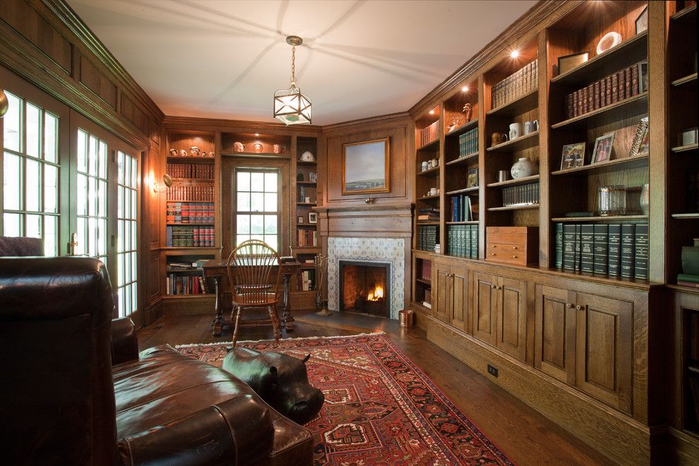 What is a Humidor for a Traditional Home Office with a Tudor and Country Villa by Doyle Coffin Architecture Llc