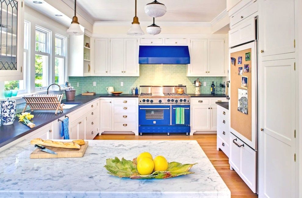 Whistling Kettle for a Victorian Kitchen with a Range Hood and Roanoke 4 Square by Gaspar's Construction