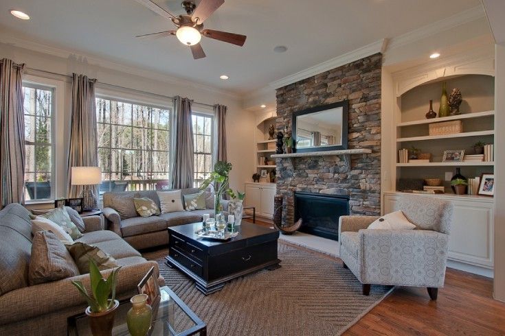 Wieland Furniture for a Traditional Living Room with a Built Ins and John Wieland Homes   Mayer by Tad Davis Photography