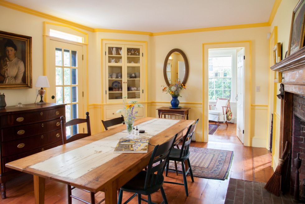 Winchester Ma Real Estate for a Farmhouse Dining Room with a Real Estate Photographer and Antique, Annisquam Ma by Salt Marsh Real Estate Photography