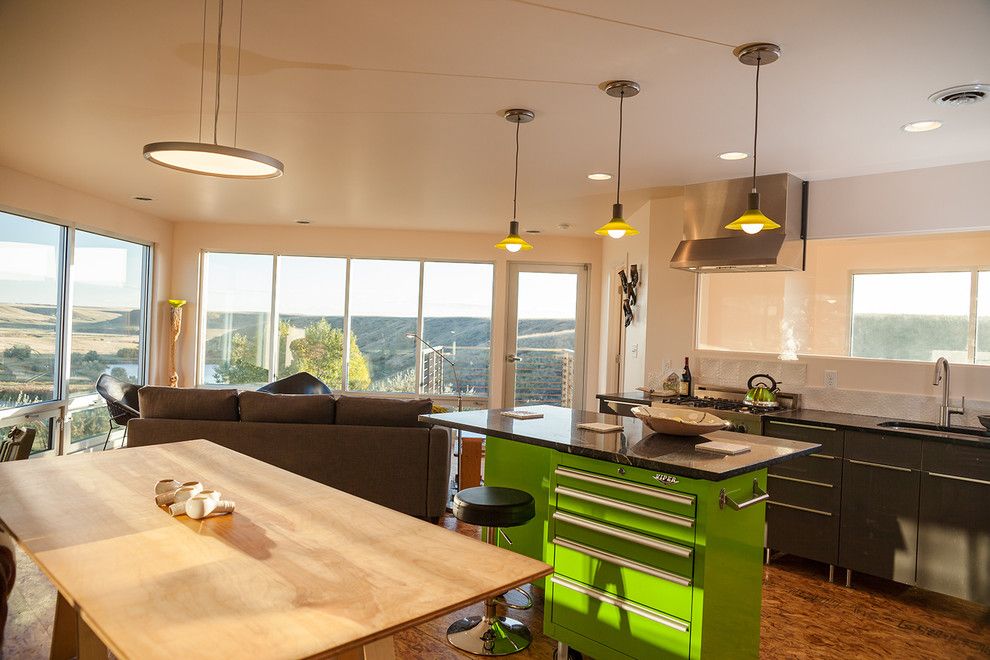 Windham Auto Sales for a Contemporary Kitchen with a Tool Box Island and Grain Bin Residence by Nick Pancheau, Aia