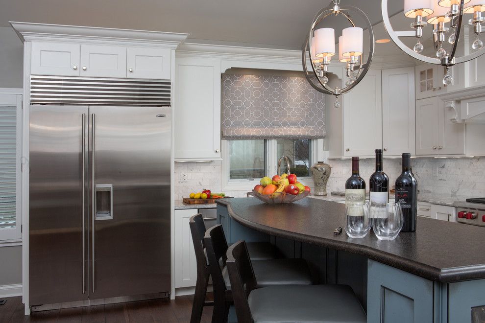 Window Tint Columbus Ohio for a Transitional Kitchen with a Pendants Above Island and Powell Ohio Kitchen Remodel by Kitchen Kraft