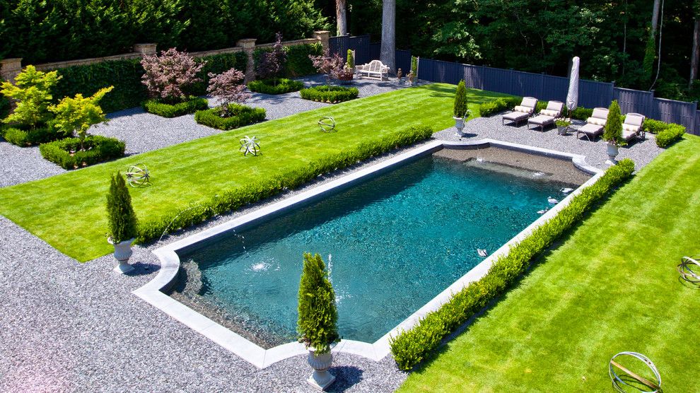 Woerner Turf for a Traditional Pool with a Lawn and Backyard Space by Selective Designs by Shane Leblanc