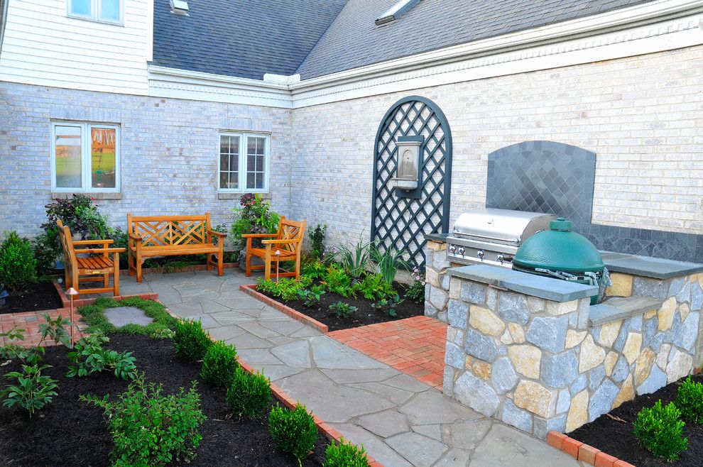 Wolf Furniture Lancaster Pa for a Traditional Landscape with a Senecca Buff Stone and Lancaster Pa. Outdoor Kitchen Courtyard by Fernhill Landscapes