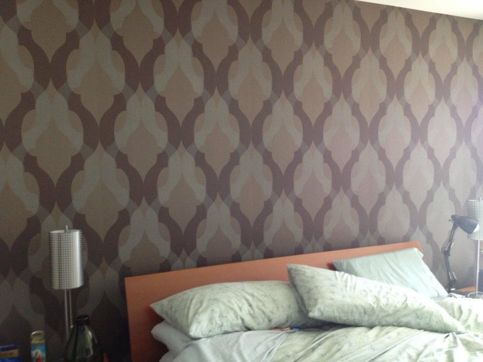 Wolf Gordon Wallcovering for a Modern Bedroom with a Home and Trump Intl. Beach Resort by the Wallpaper Company
