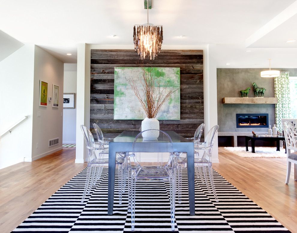 Wood Lathe Projects for a Contemporary Dining Room with a Black and White Stripes and Prior Lake Custom Home by Amek Custom Builders