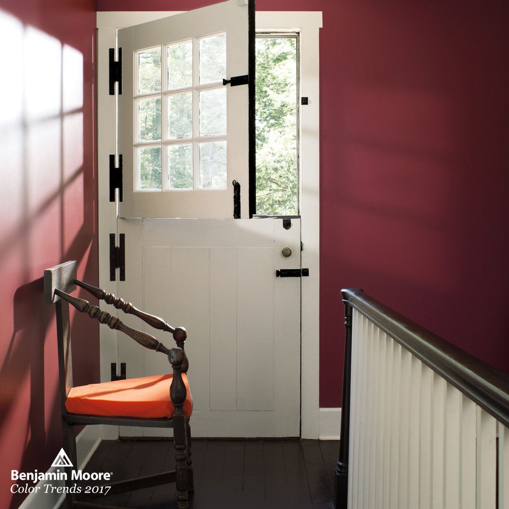 Wood Lathe Projects for a Contemporary Hall with a Maroon Walls and Benjamin Moore by Benjamin Moore