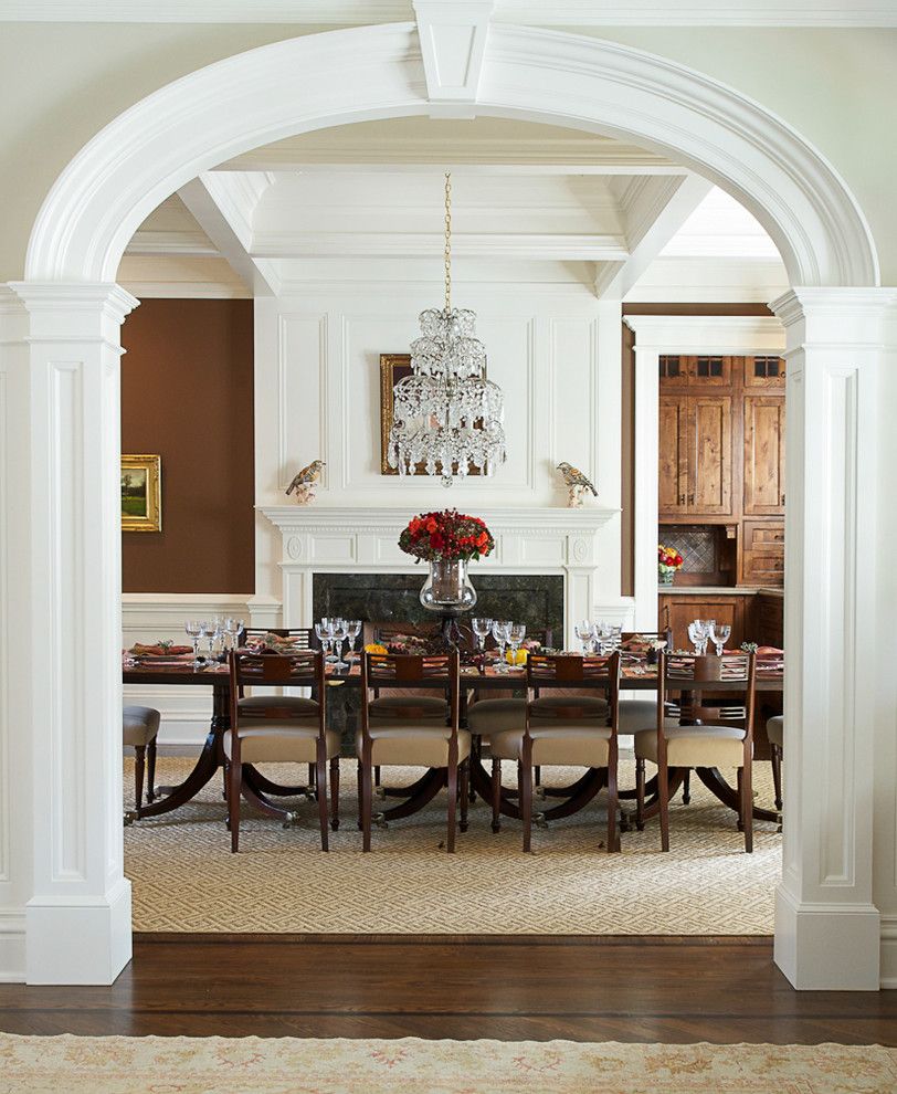 Woodlake Country Club for a Traditional Dining Room with a Fireplace and Smith Ridge Iii by Country Club Homes