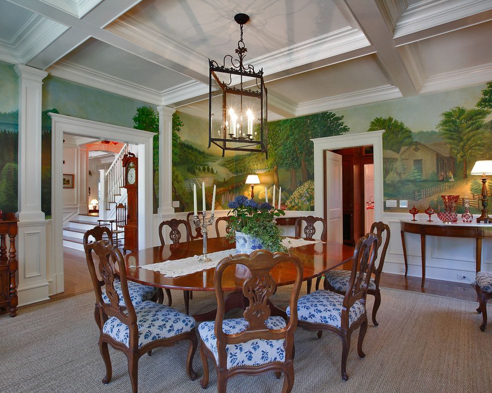 Woodlake Country Club for a Traditional Dining Room with a Wall Mural and Smith Ridge I by Country Club Homes