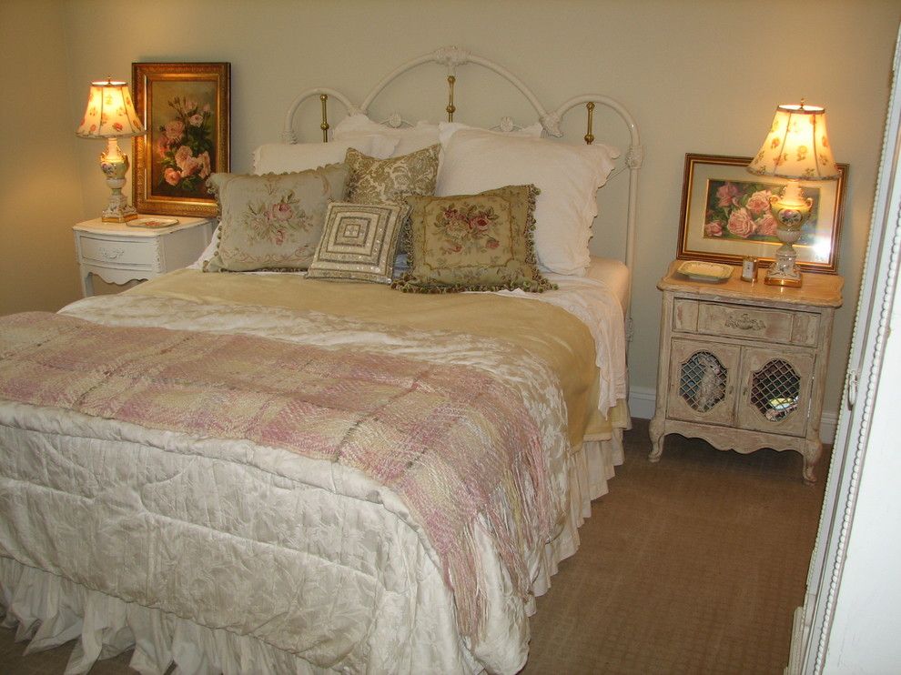 Woodland Hills Utah for a Traditional Bedroom with a Roses and Complete Home Renovation Romantic Guest Bedroom Woodland Hills, Ca by Barbara Stock Interior Design