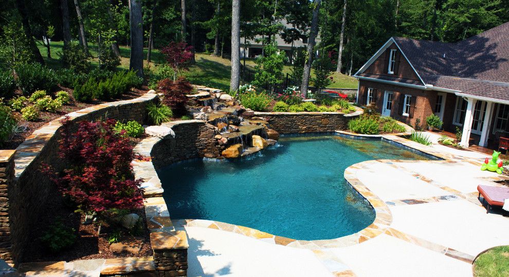 Woodlands Nashville for a Traditional Pool with a Landscape and Jackson Residence Woodland Pool Design by J. Brownlee Design