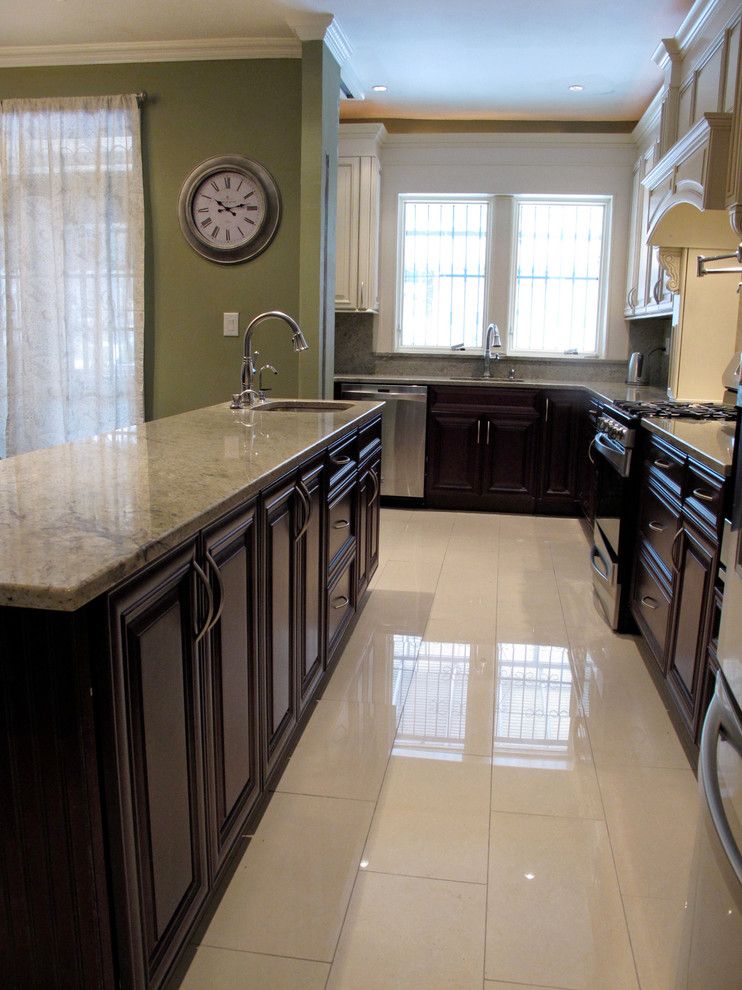 Woodwork Brooklyn for a Contemporary Kitchen with a Granite and Full Kitchen Renovation in Crown Heights, Brooklyn by Crown Woodworking Corp