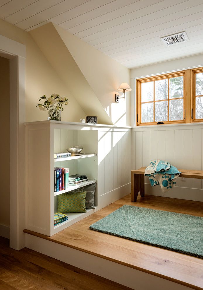 Www.raymourflanigan.com for a Traditional Hall with a Bookcase and Stonewall Farmhouse by Whitten Architects