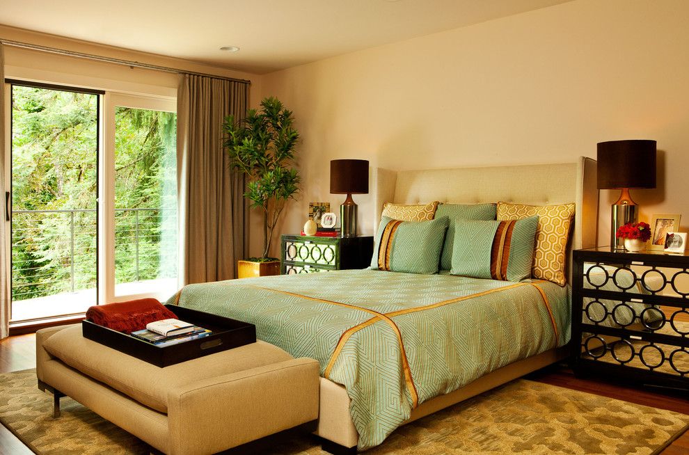 Www.starfurniture.com for a Contemporary Bedroom with a Rug and Refined Hand Hewn by Garrison Hullinger Interior Design Inc.