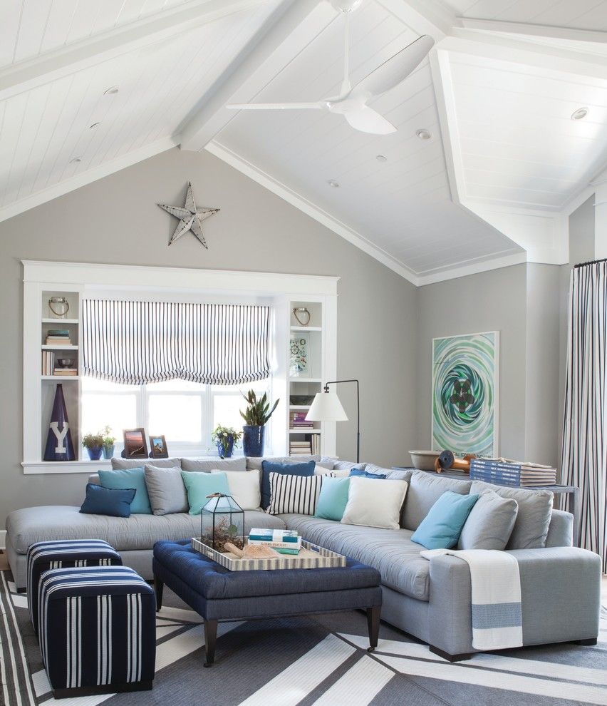 Wychmere Beach Club for a Beach Style Living Room with a Throw Pillows and Pratt & Lambert Paints by Pratt & Lambert Paints