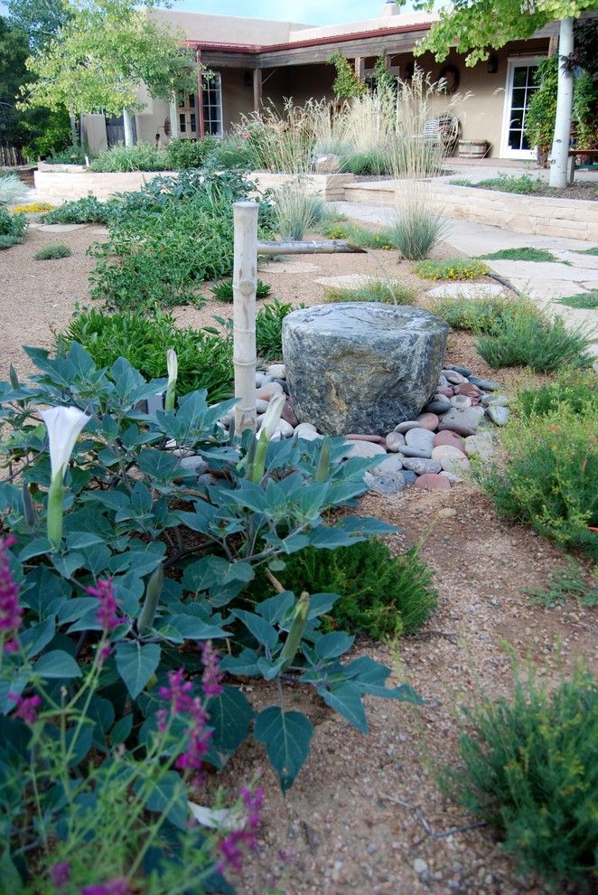 Xeric for a Asian Landscape with a Cistern and Santa Fe Permaculture/ Xeric Garden by Permadesign, Inc.