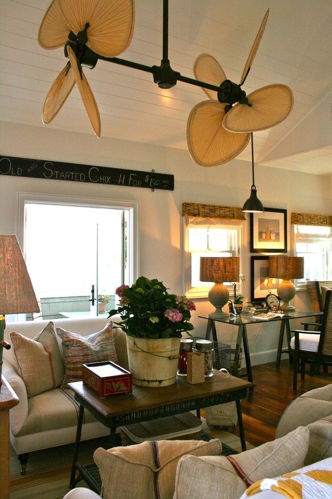 Zanos for a Beach Style Family Room with a Beach Style and Folk Art in the Family Room by Kelley & Company Home