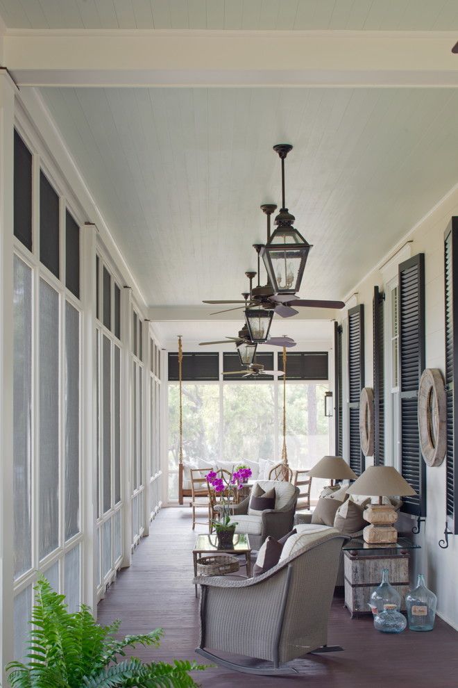 Zanos for a Traditional Porch with a Ceiling Fans and on the Screened Porch by Historical Concepts