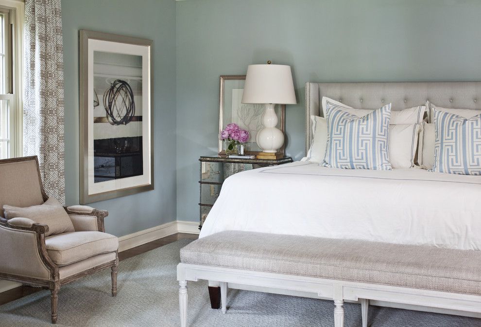 Zillow La Jolla for a Transitional Bedroom with a Wall Art and Pleasant Valley by Tobi Fairley Interior Design