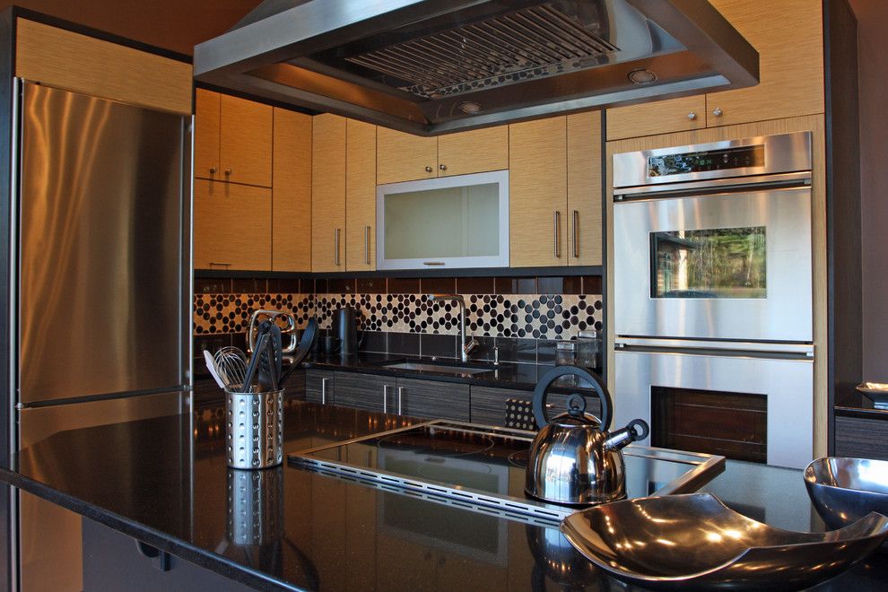 Zodiaq Countertops for a Contemporary Kitchen with a Asian and Showroom Kitchen Display by Featured Kitchen and Bath, Inc.