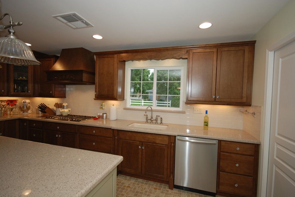 Zodiaq Countertops for a Traditional Kitchen with a Quartz and Cognac and Willow with Savory by Blue River Cabinetry